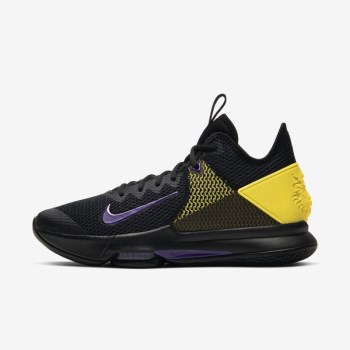 Nike LeBron Witness 4 - Női Kosárlabda Cipő - Fekete/Sárga/Fehér/Lila